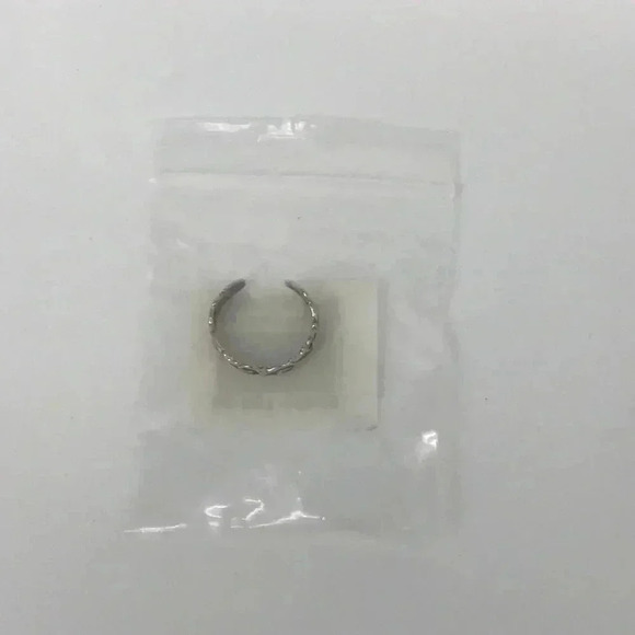 925 STAMPED STERLING SILVER WAVES IN THE WIND ADJUSTABLE TOE RING SIZE XS - Picture 9 of 13